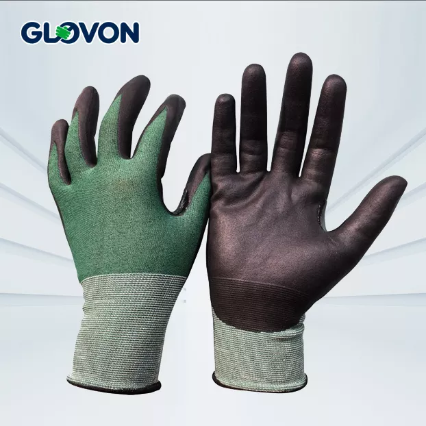 15gauge liner micro foam nitrile coating safety gloves
